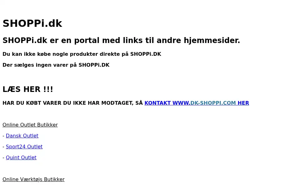Screenshot of shoppi.dk