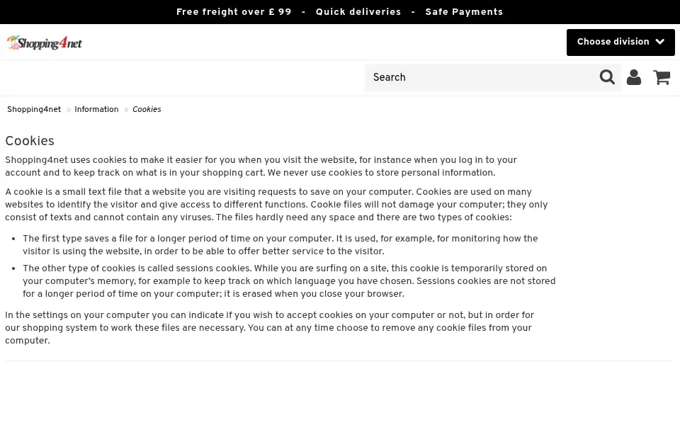 Screenshot of shopping4net.co.uk