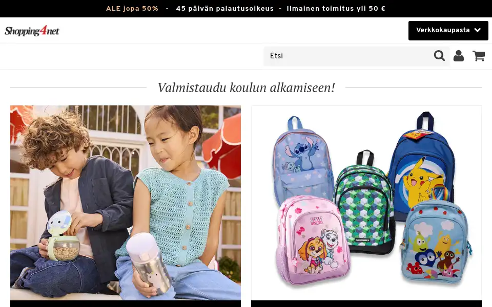 Screenshot of shopping4net.fi