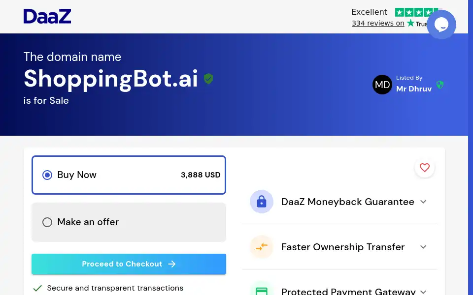 Screenshot of shoppingbot.ai