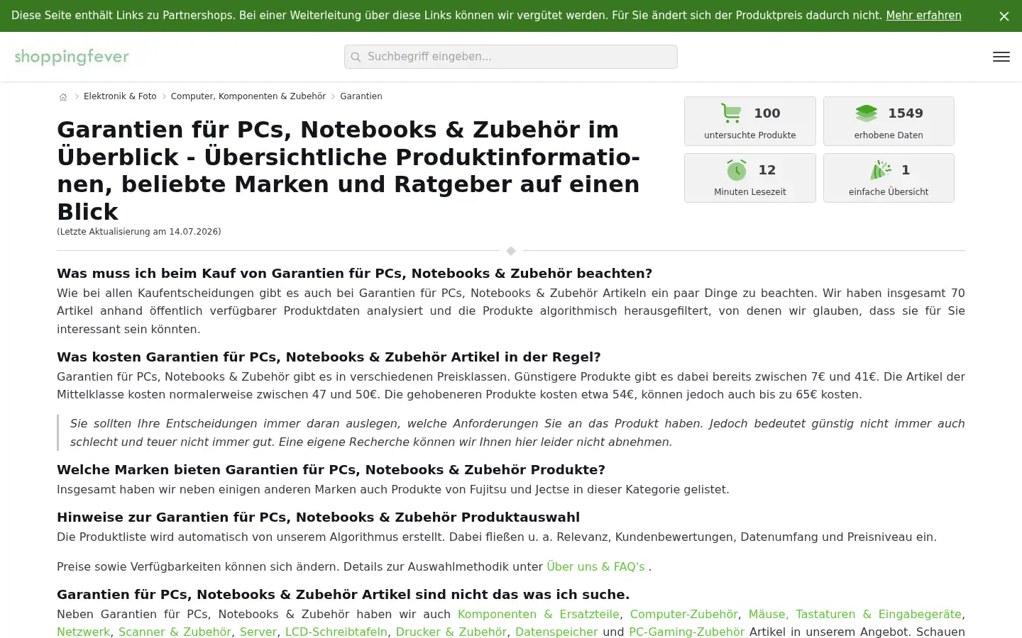 Screenshot of shoppingfever.de