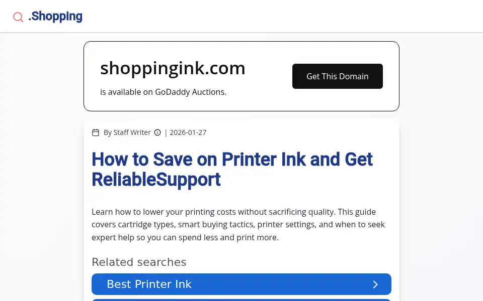 Screenshot of shoppingink.com
