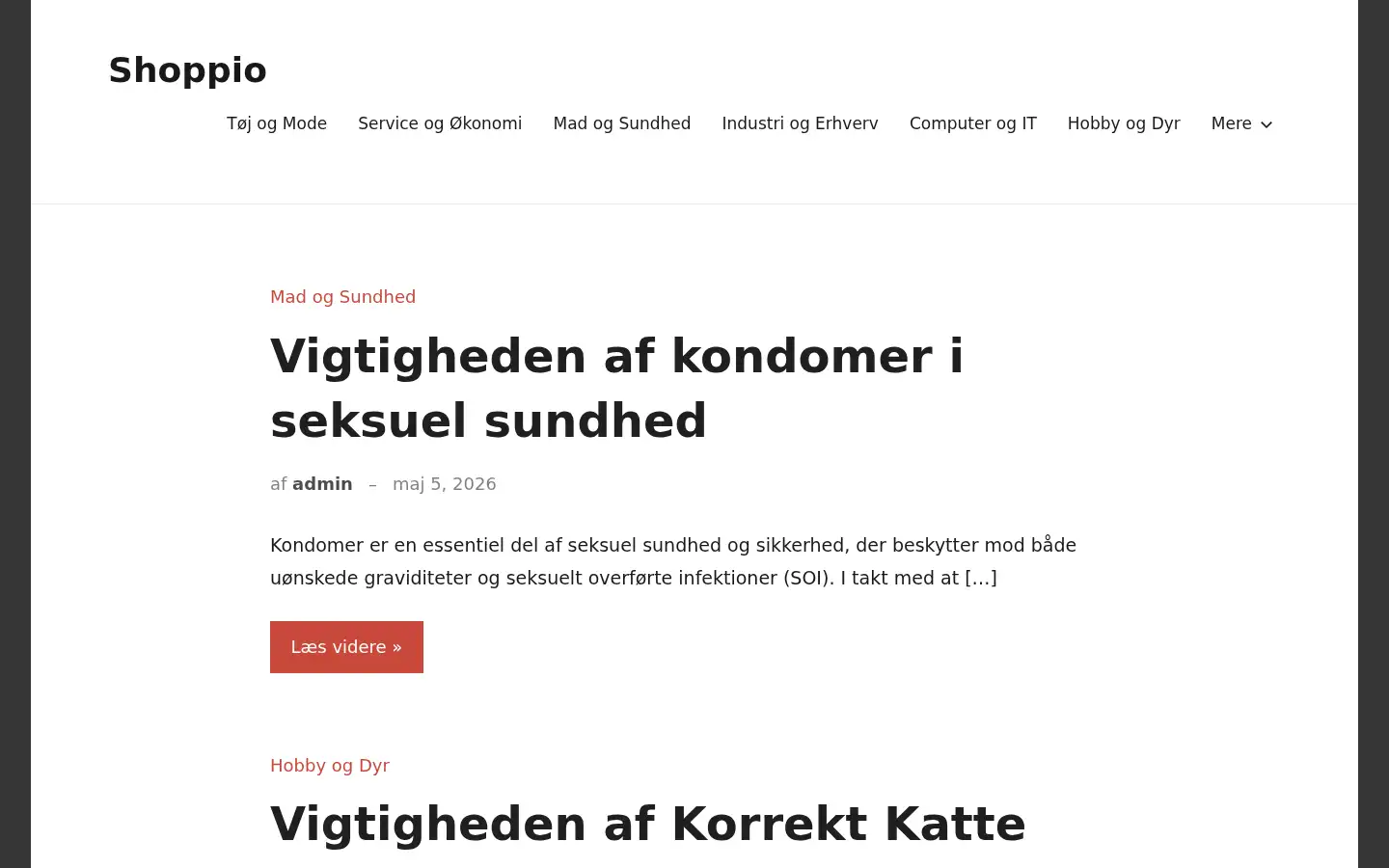 Screenshot of shoppio.dk