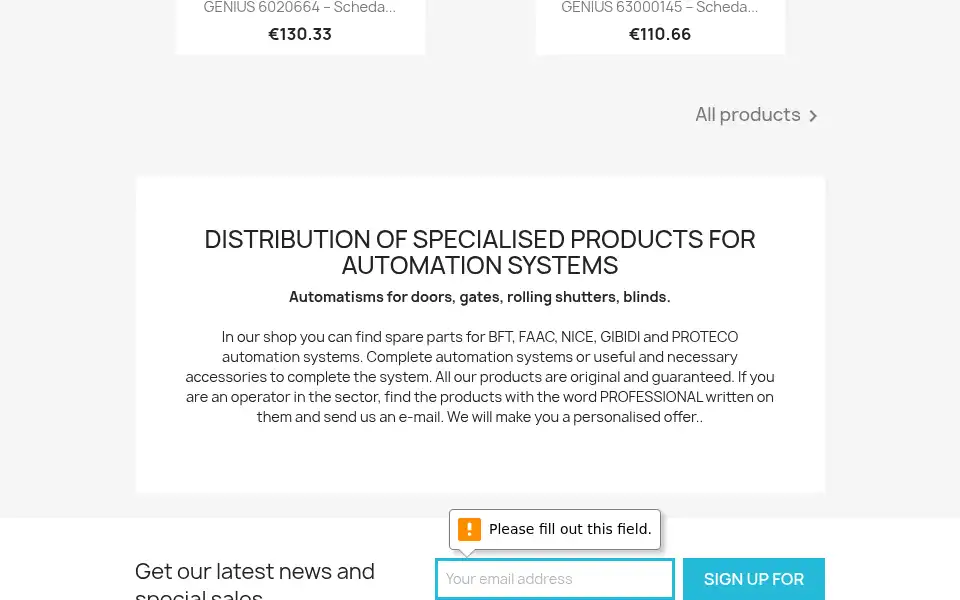 Screenshot of shopsegema.it