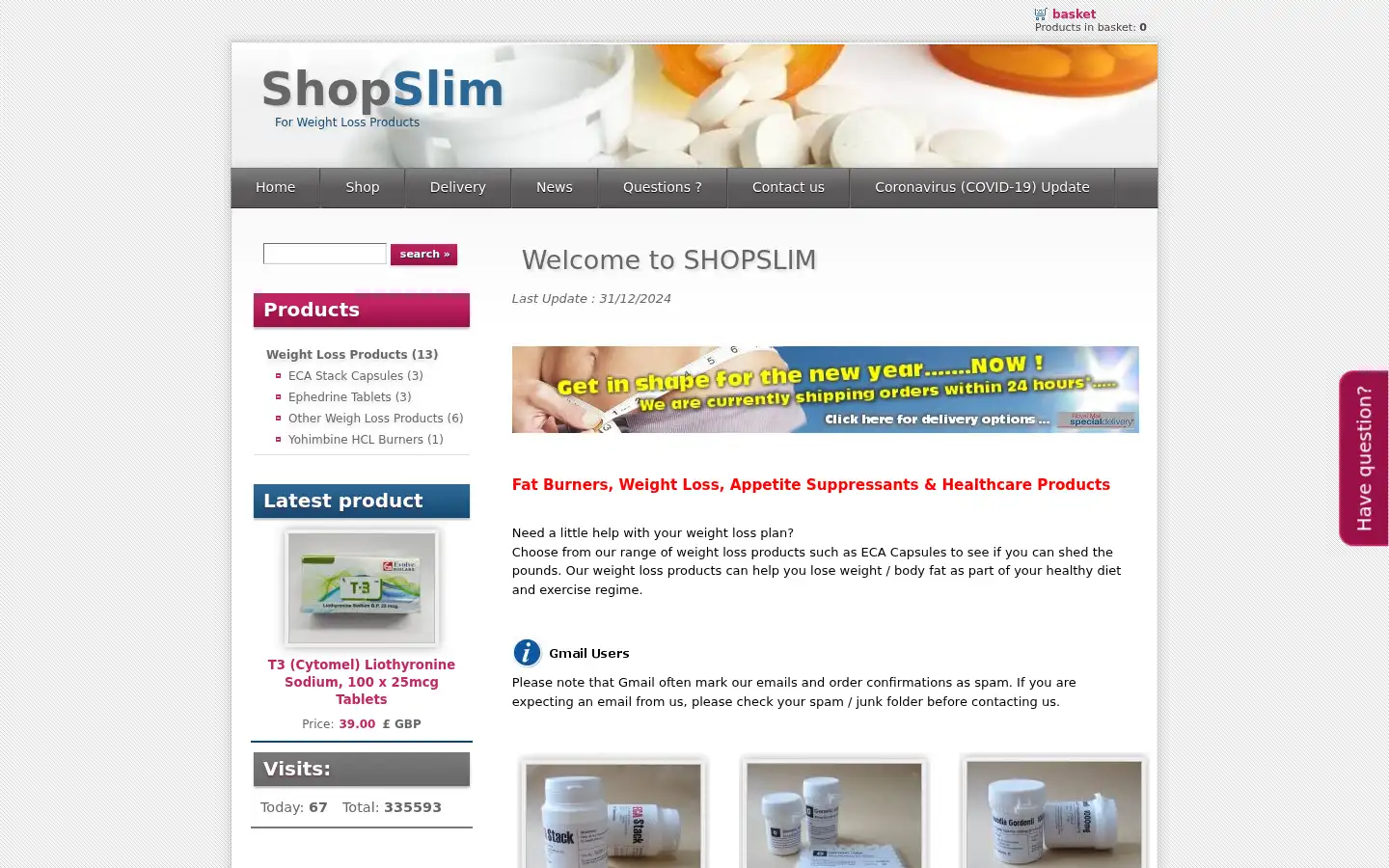 Screenshot of shopslim.co.uk