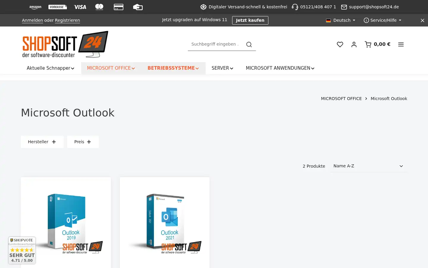 Screenshot of shopsoft24.de