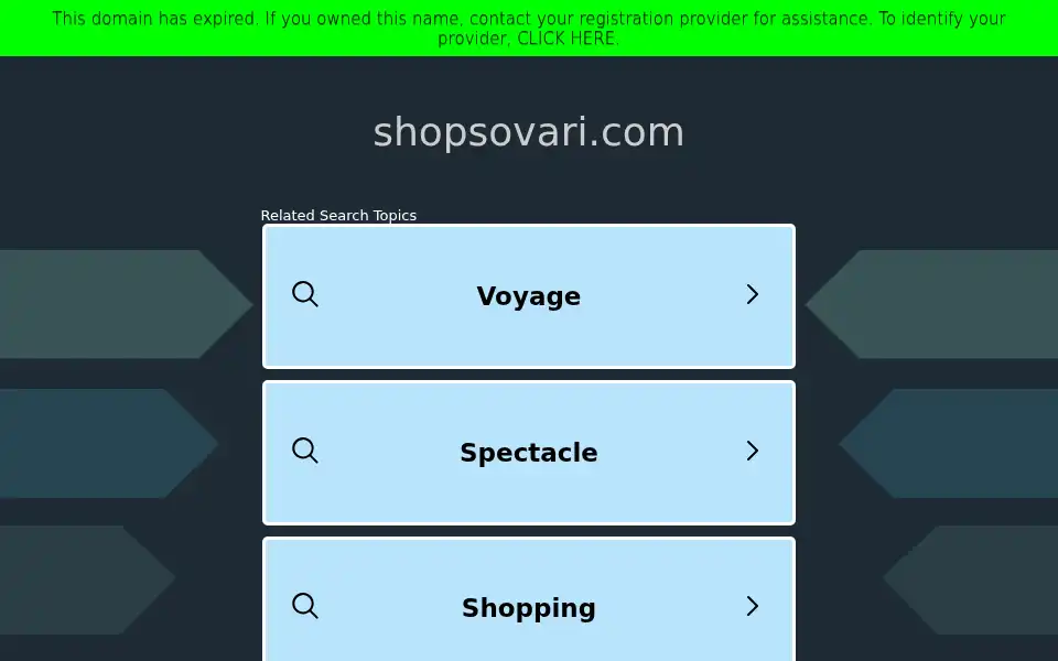 Screenshot of shopsovari.com