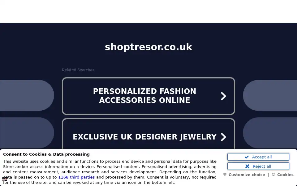 Screenshot of shoptresor.co.uk