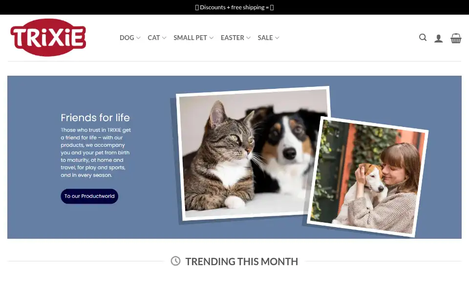 Screenshot of shoptrixiepets.com