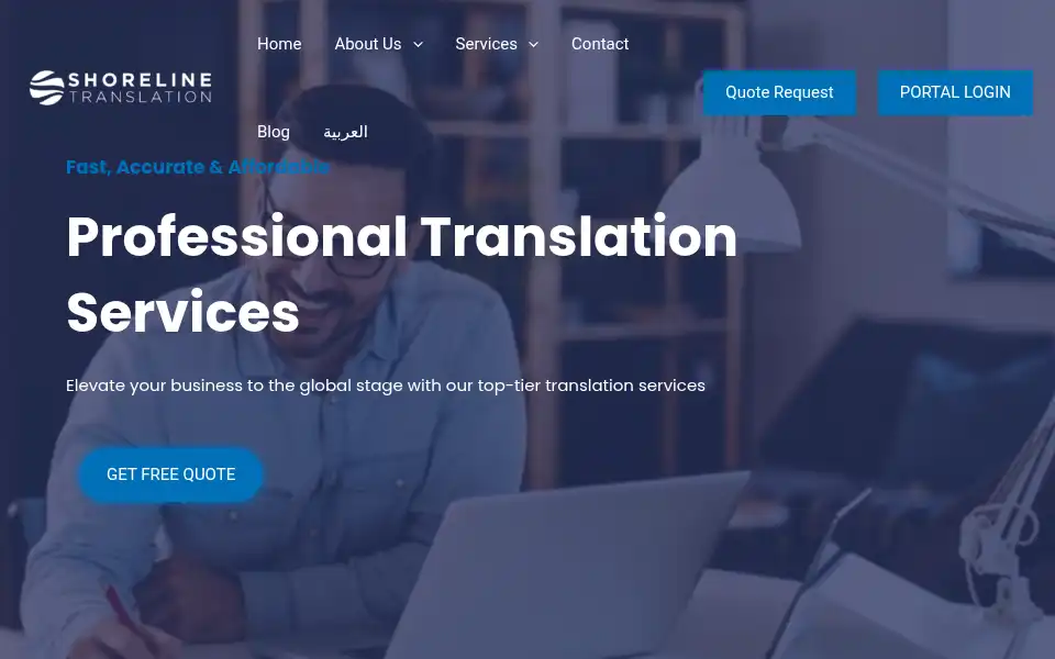 Screenshot of shoreline-translation.com