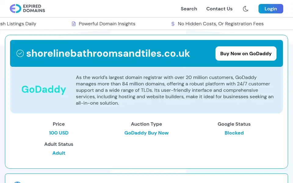 Screenshot of shorelinebathroomsandtiles.co.uk