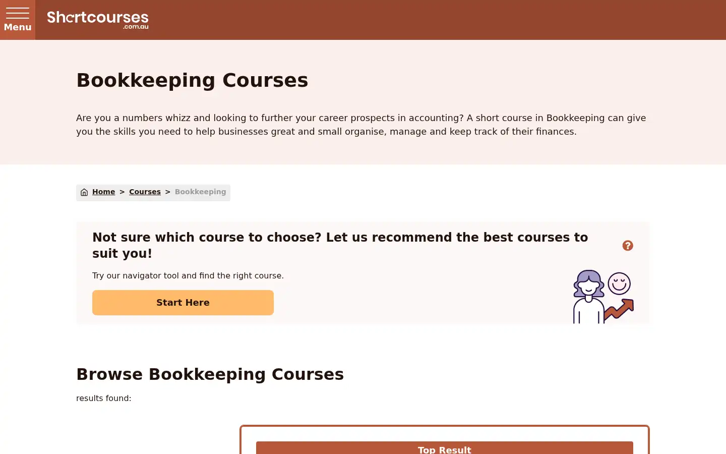 Screenshot of shortcourses.com.au