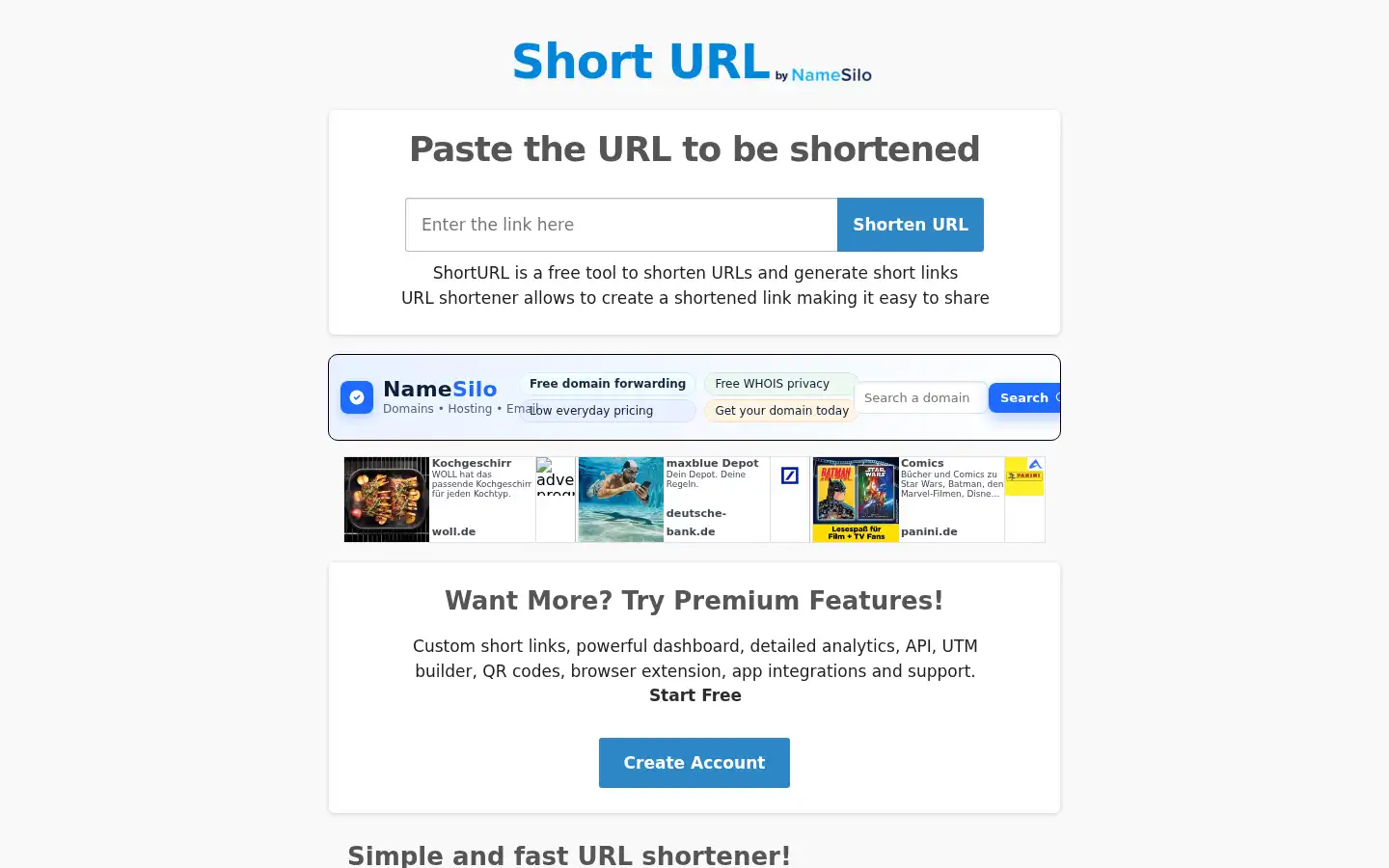 Screenshot of shorturl.at