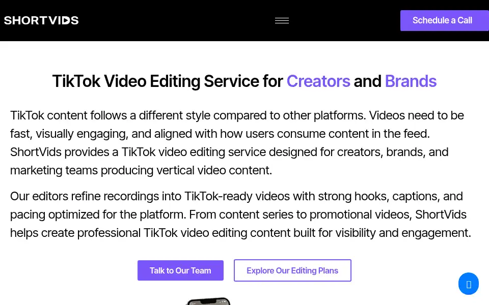 Screenshot of shortvids.co