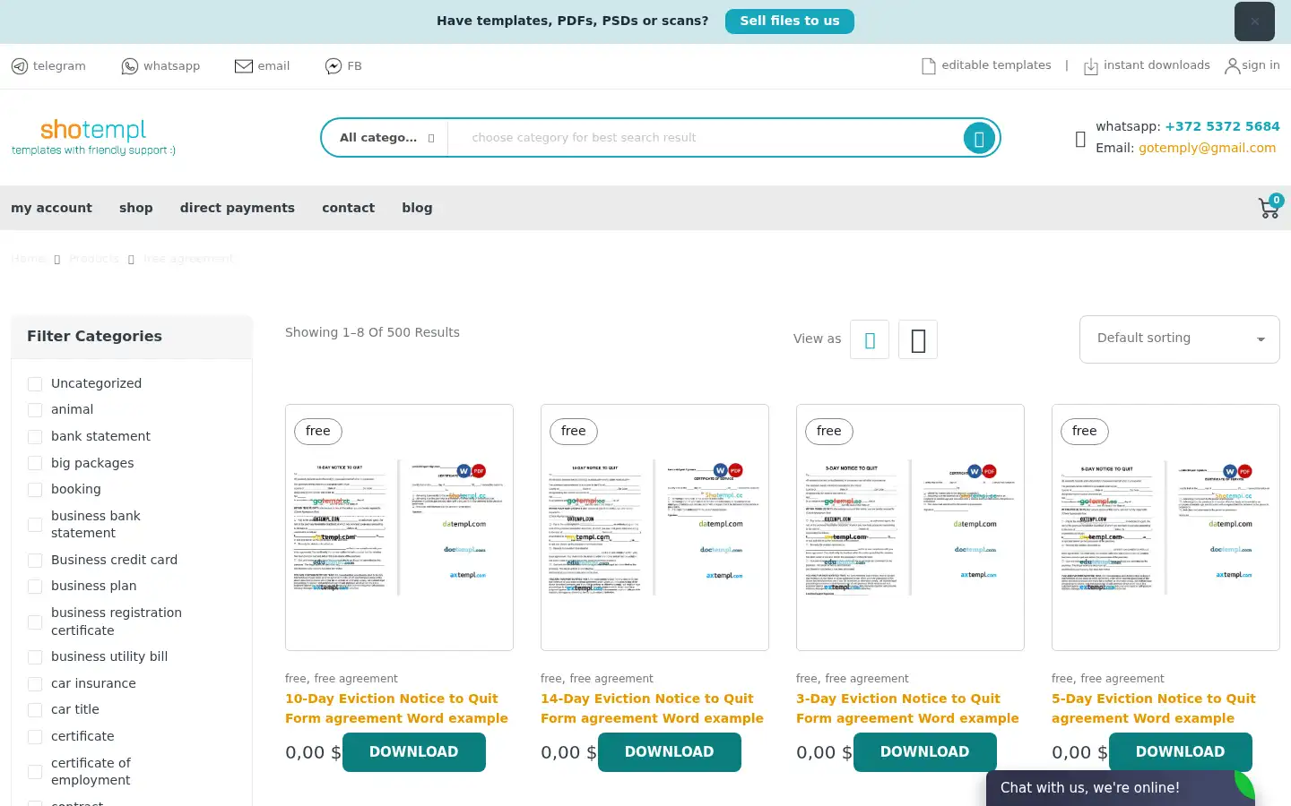 Screenshot of shotempl.cc
