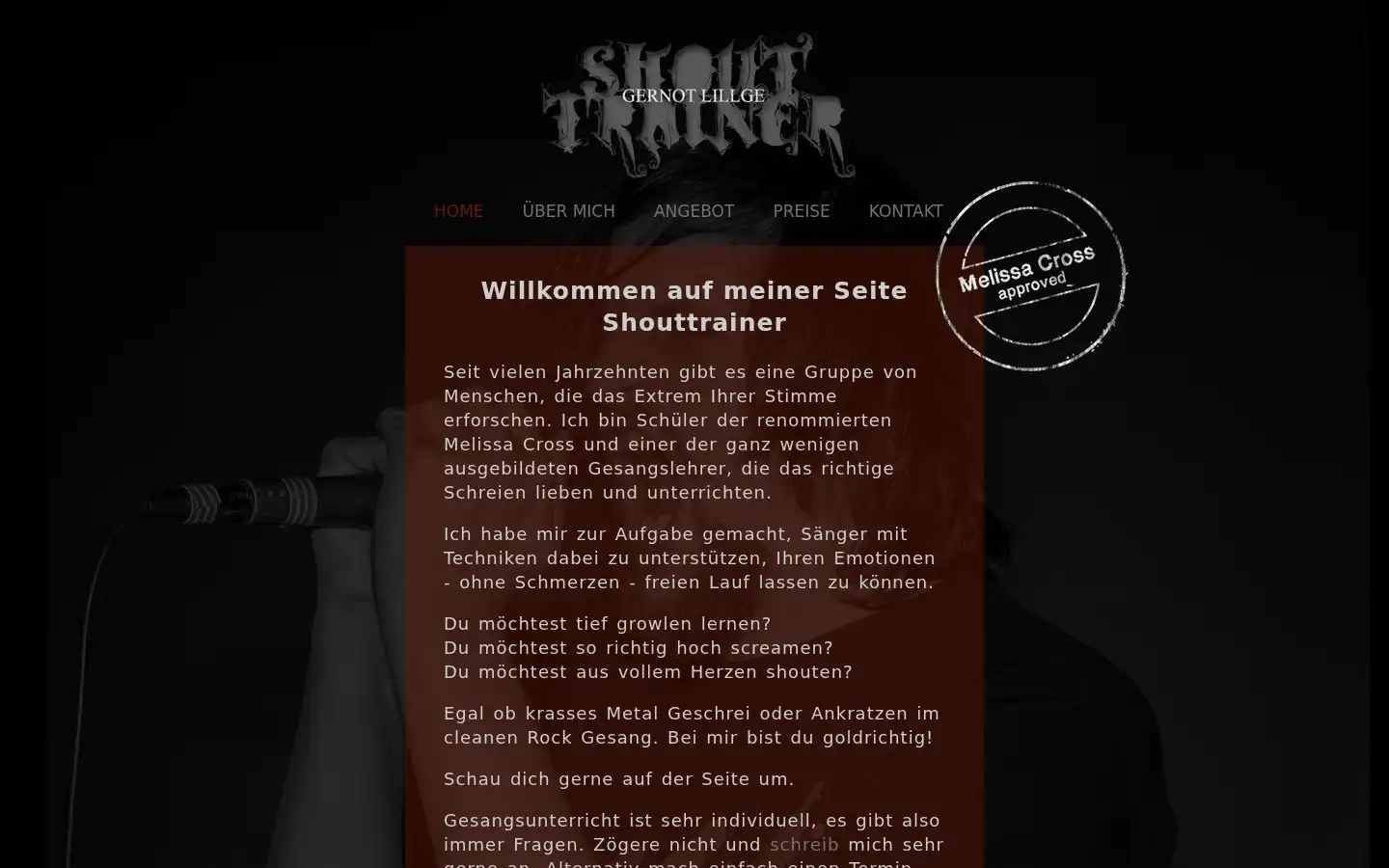Screenshot of shout-trainer.de