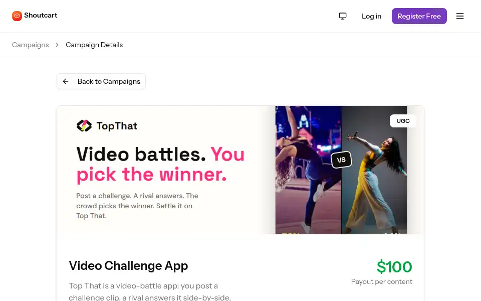 Screenshot of shoutcart.com