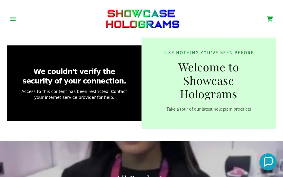 Screenshot of showcase-holograms.com