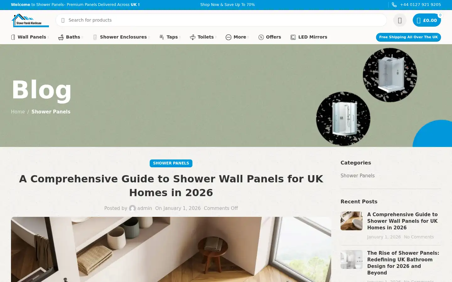 Screenshot of shower-panels.net