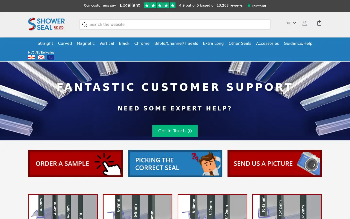 Screenshot of showersealuk.com