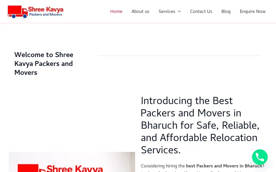 Screenshot of shreekavyapackersandmovers.in