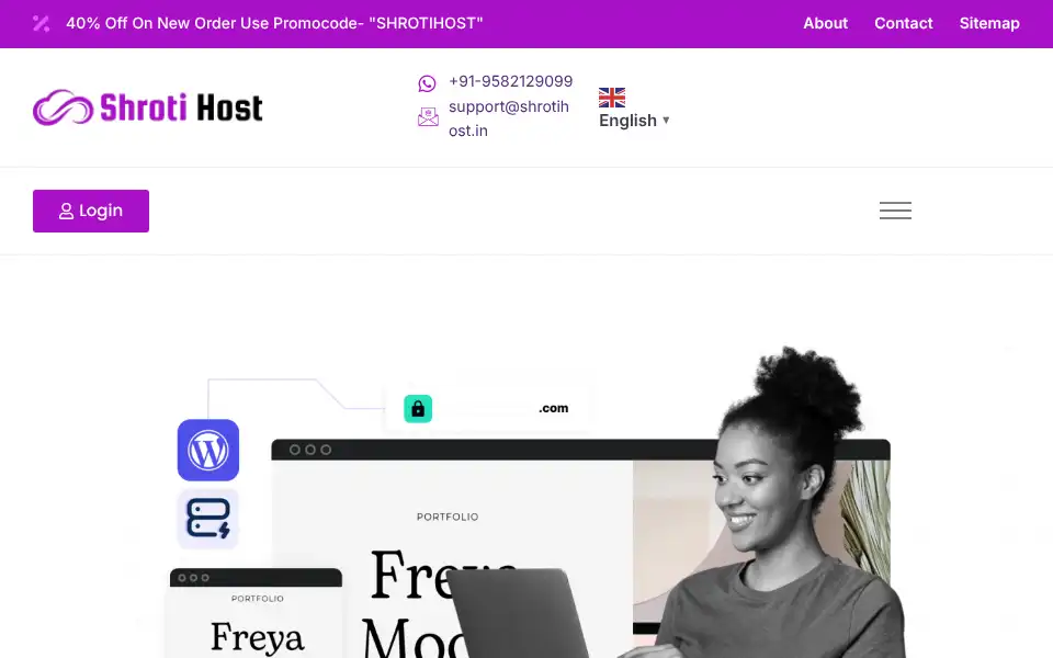 Screenshot of shrotihost.in