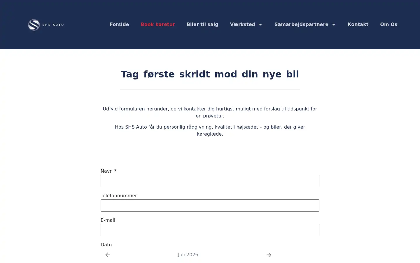 Screenshot of shsauto.dk