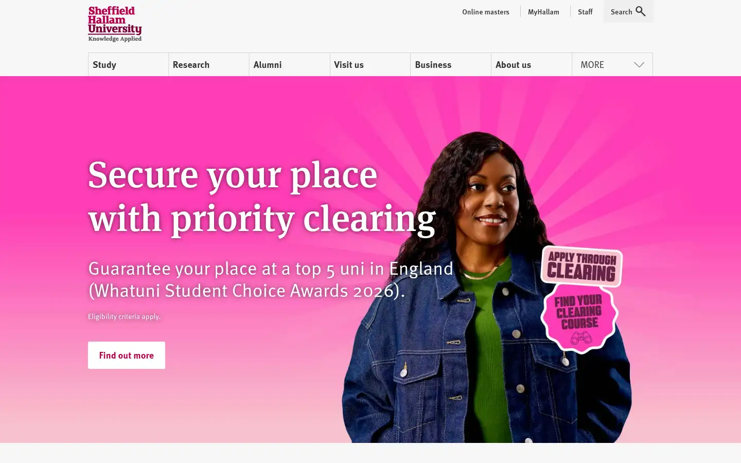 Screenshot of shu.ac.uk