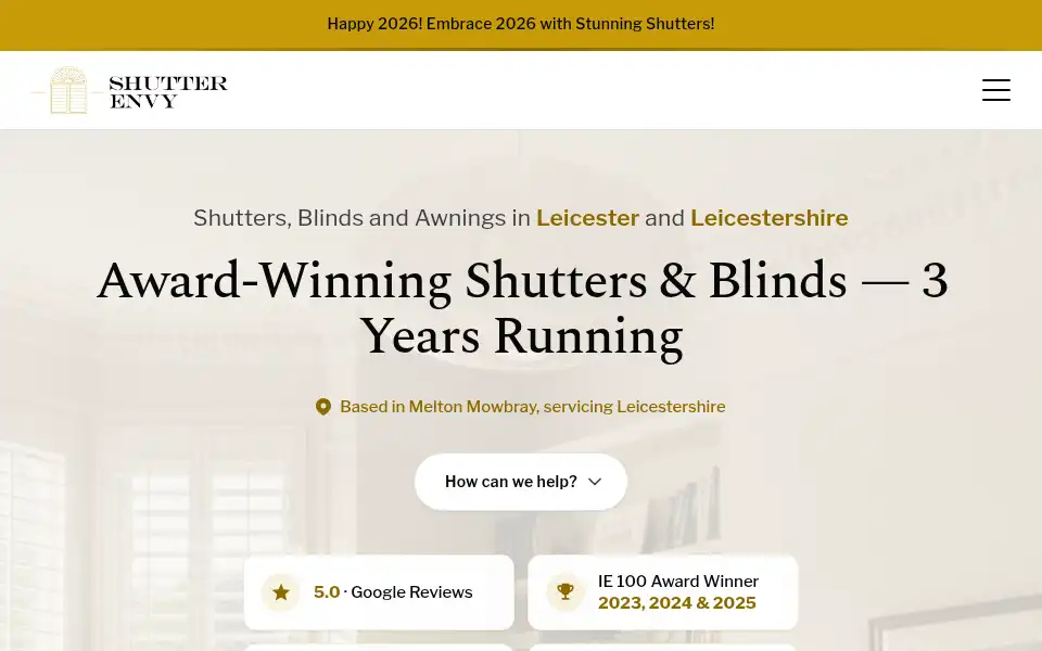 Screenshot of shutter-envy.co.uk