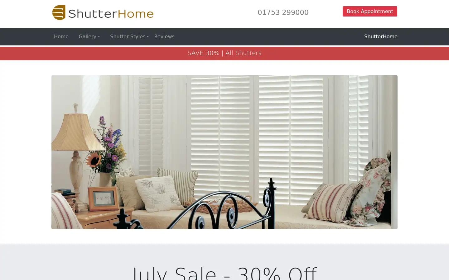 Screenshot of shutterhome.co.uk