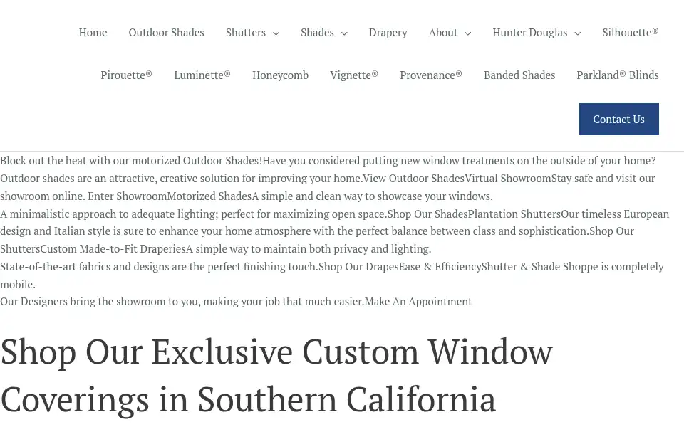 Screenshot of shuttershadeshoppe.com