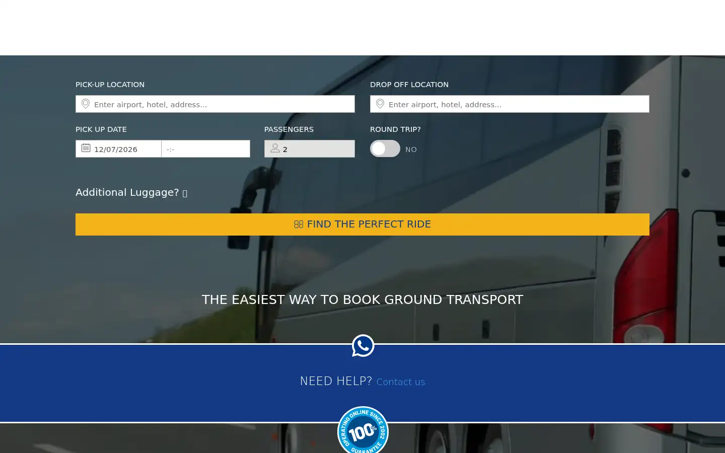 Screenshot of shuttledirect.com