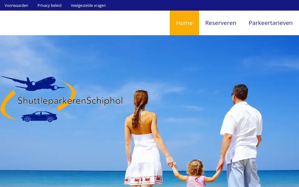Screenshot of shuttleparkerenschiphol.nl