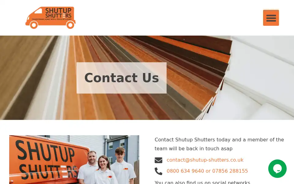 Screenshot of shutup-shutters.co.uk