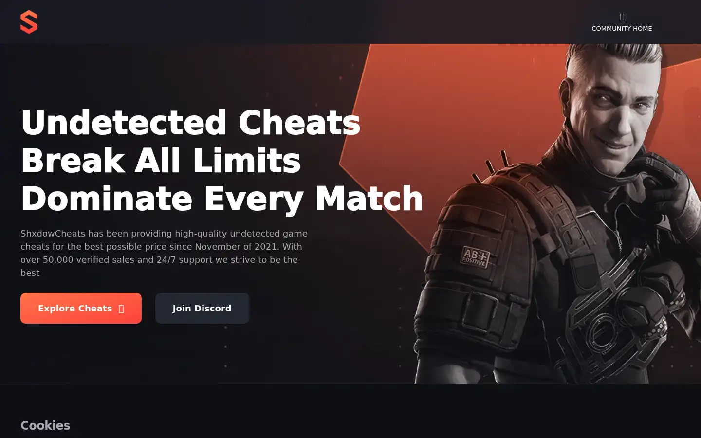 Screenshot of shxdowcheats.net