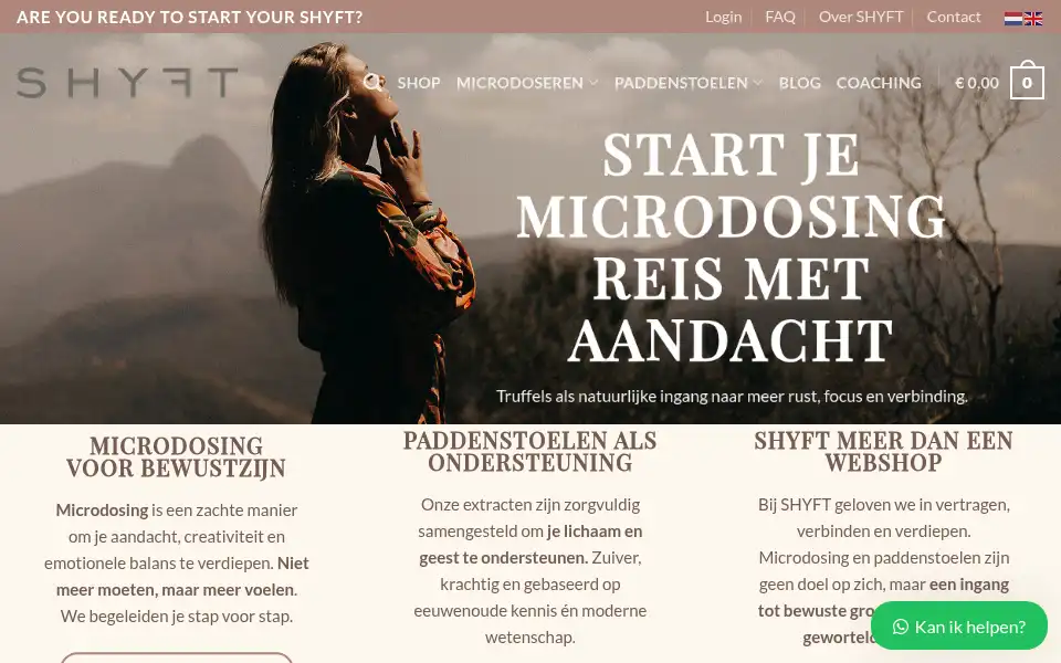 Screenshot of shyftmicrodosing.com