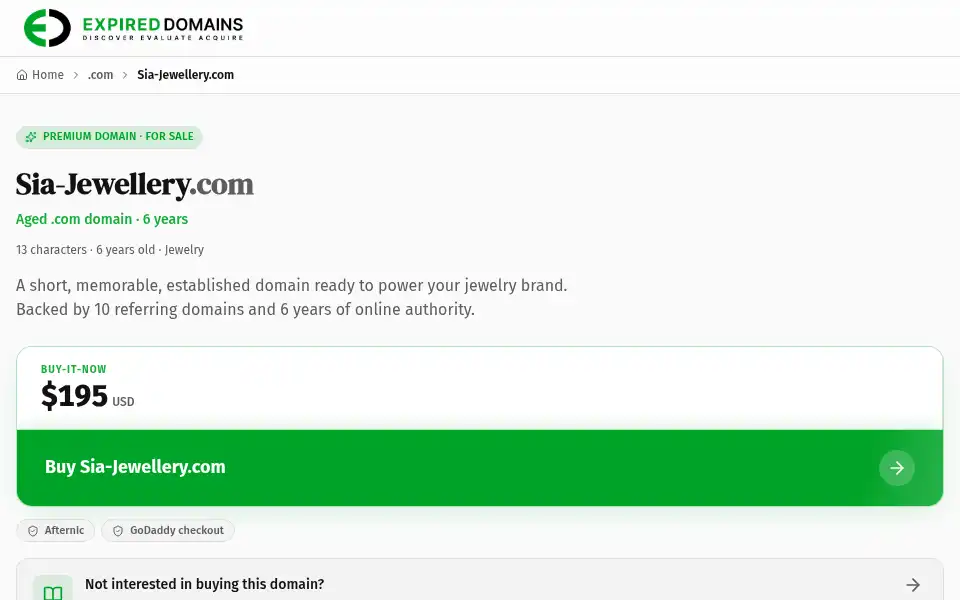Screenshot of sia-jewellery.com