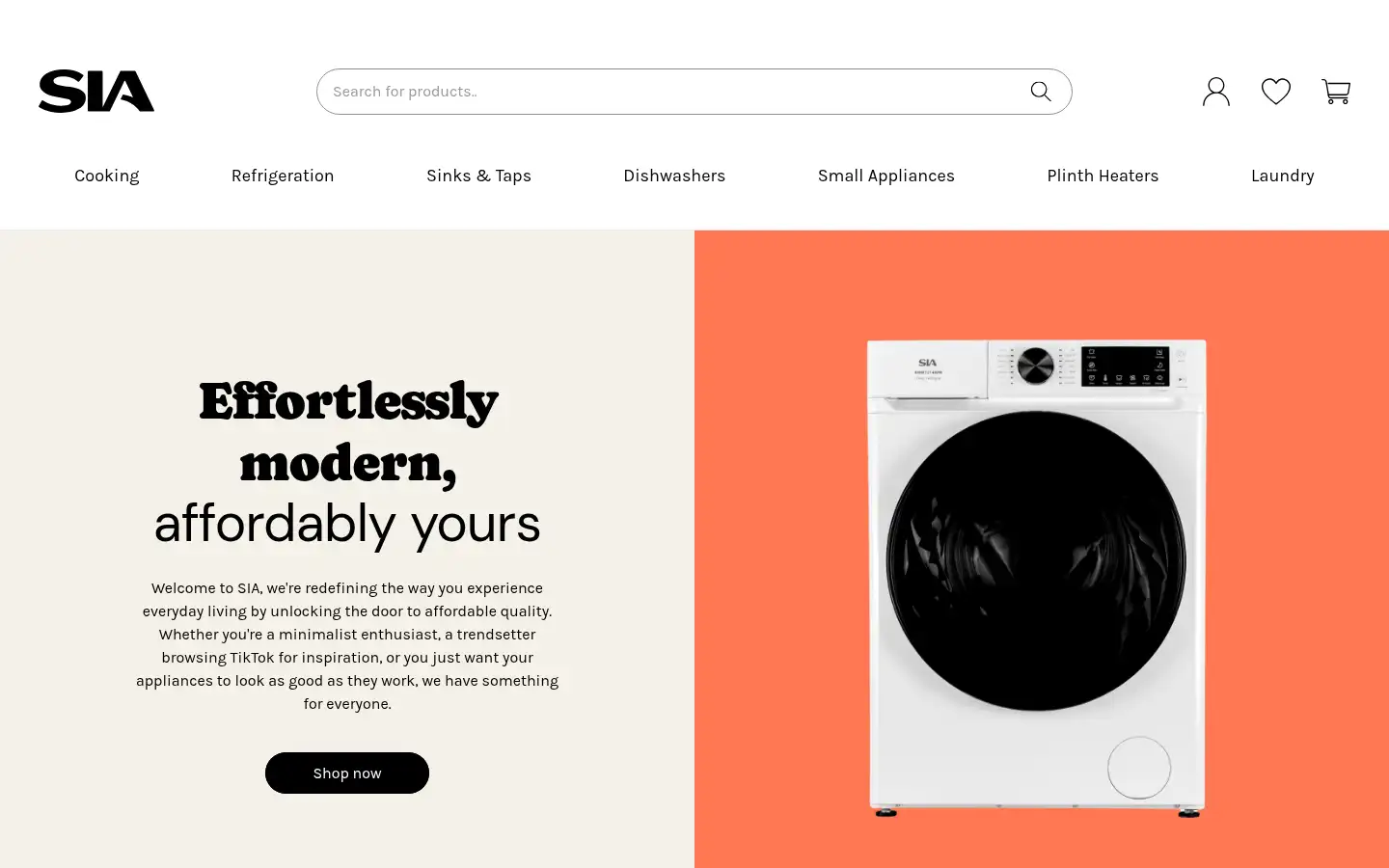 Screenshot of siaappliances.com