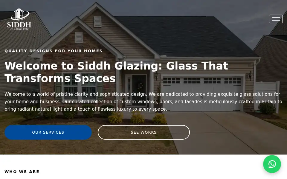 Screenshot of siddhglazing.co.uk