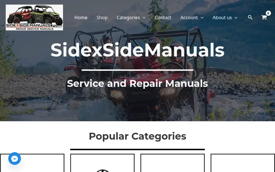 Screenshot of sidexsidemanuals.com