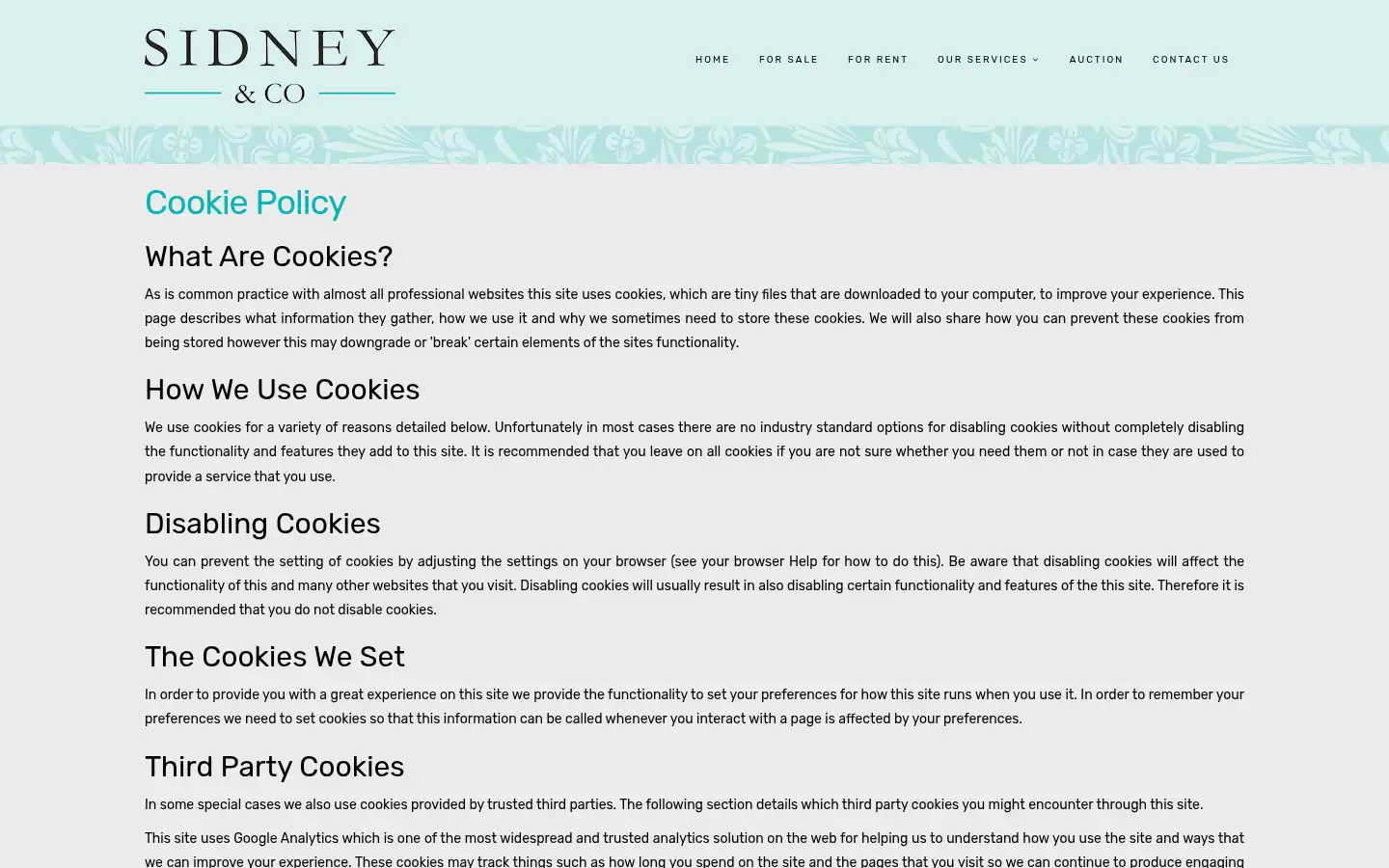 Screenshot of sidneyandco.com