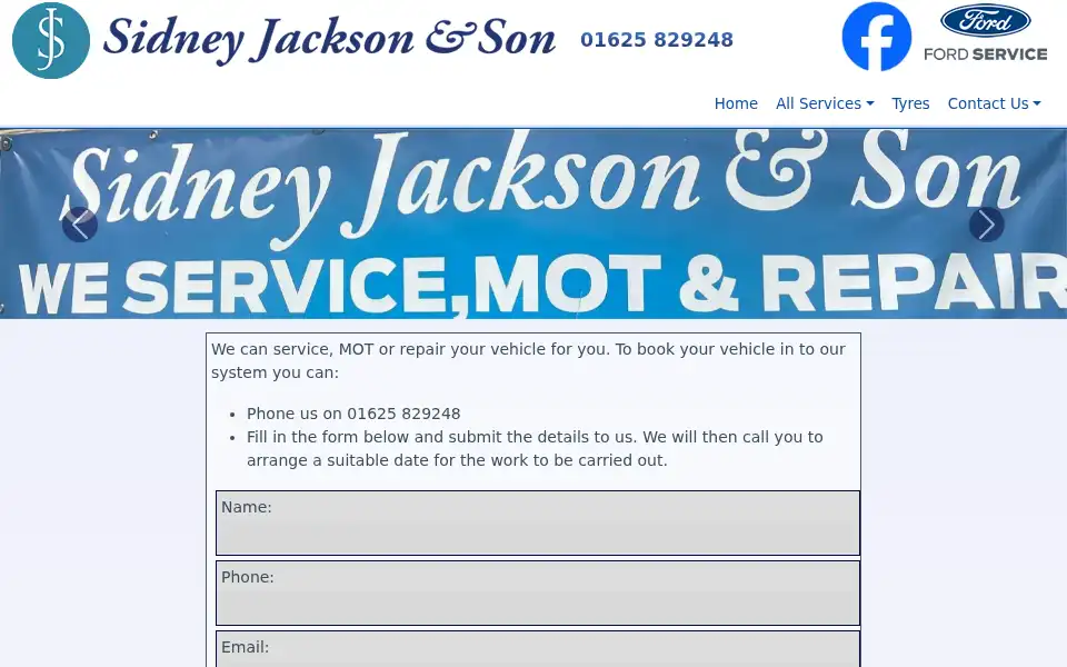 Screenshot of sidneyjackson.co.uk