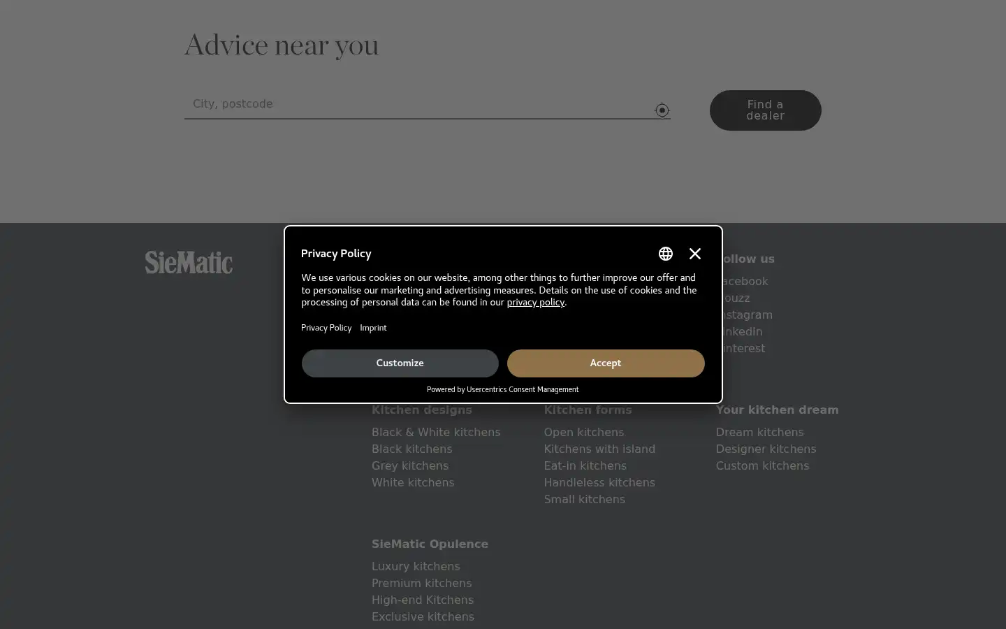 Screenshot of siematic.com