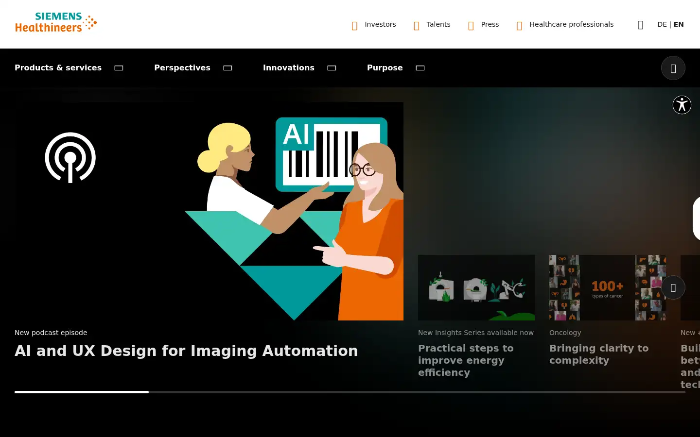 Screenshot of siemens-healthineers.com