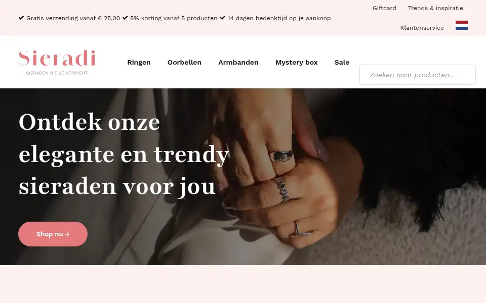 Screenshot of sieradi.nl