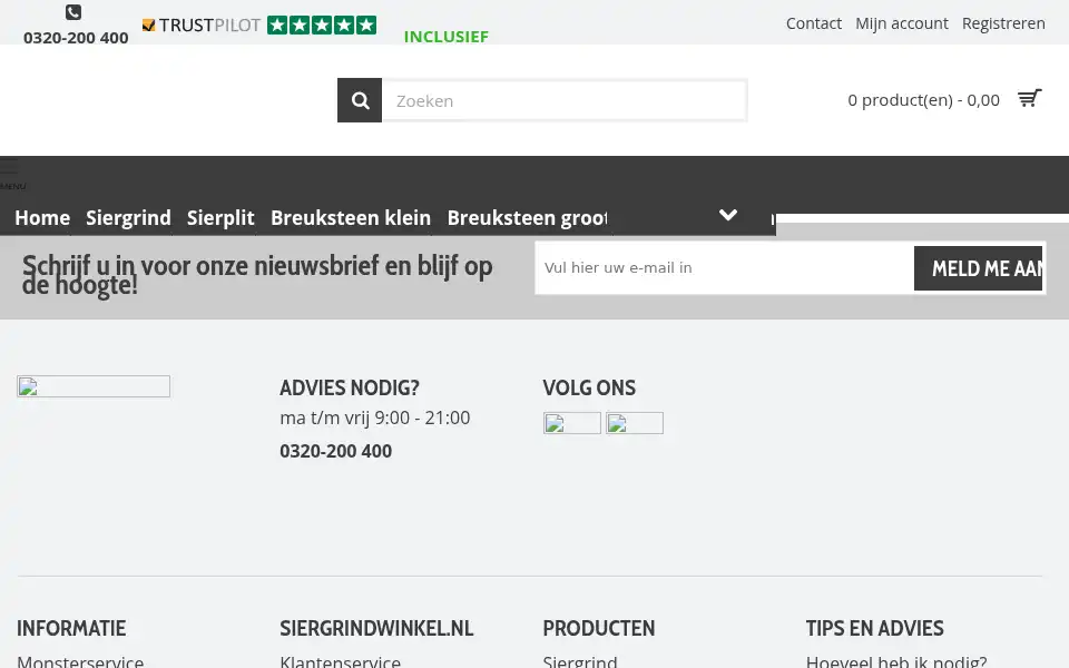 Screenshot of siergrindwinkel.nl