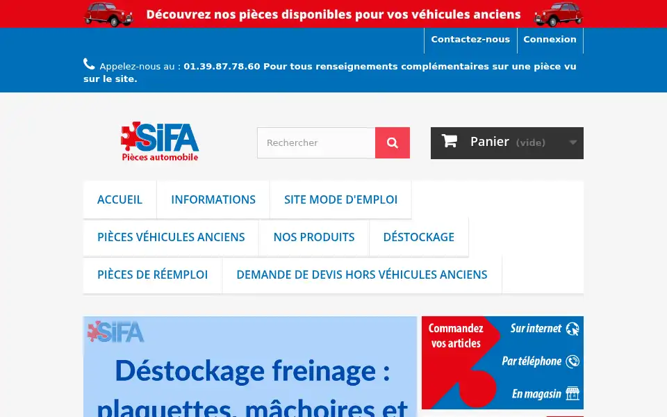 Screenshot of sifa.fr
