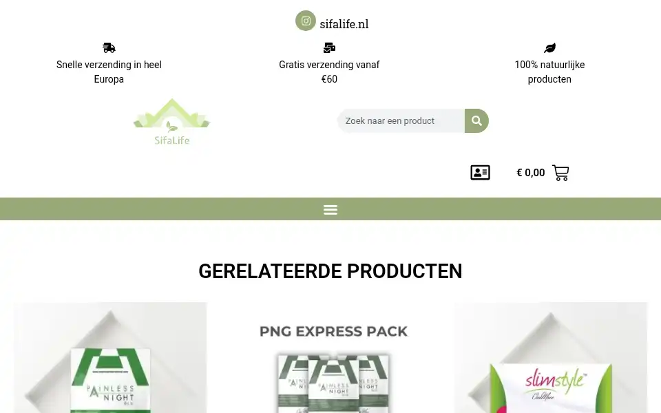 Screenshot of sifalife.nl