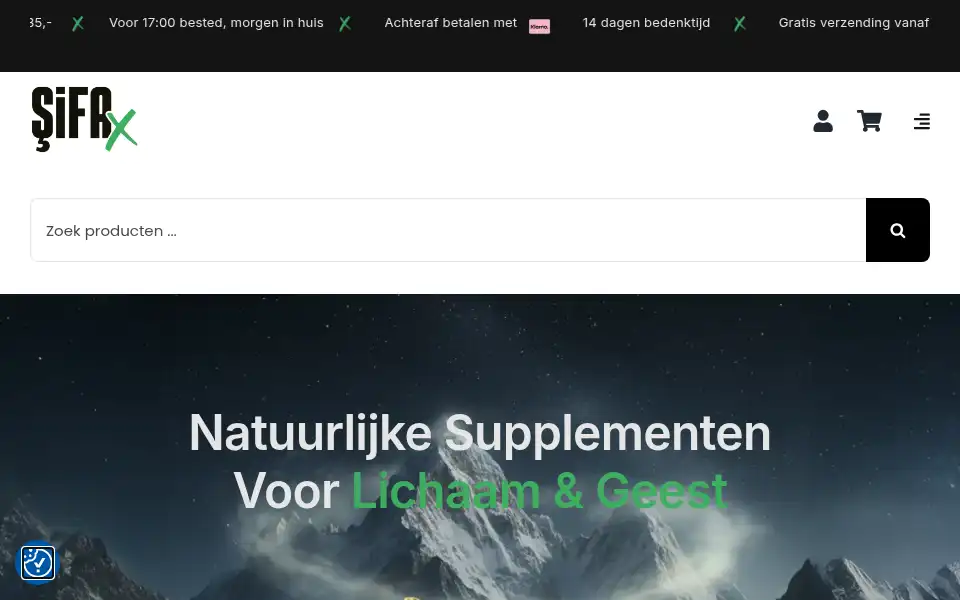 Screenshot of sifax.nl