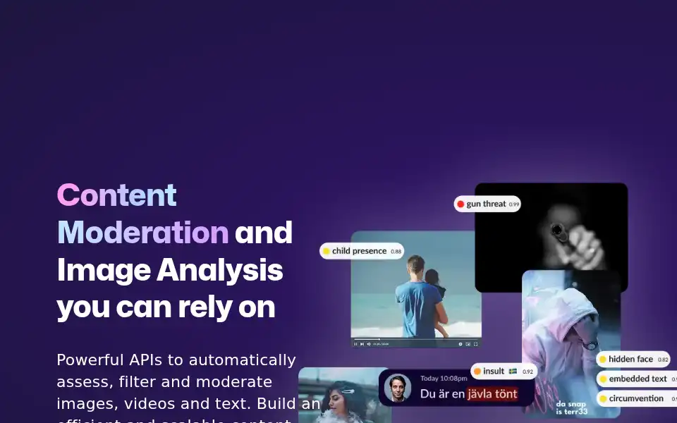 Screenshot of sightengine.com